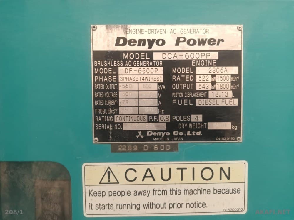 DENYO 600PP Electric Generator